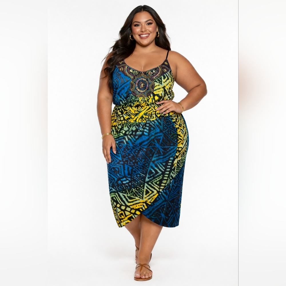 Ashley Stewart Multi-Color Printed Dress Size 22/24